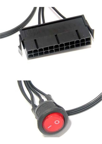 50 cm Kablo Bakır Teneke Tel 24-Pin Dişi Atx Psu Pc Güç Kaynağı Marş Test Cihazı Açma/kapama Anahtarı ile Başlangıç Jumper (Yurt Dışından)