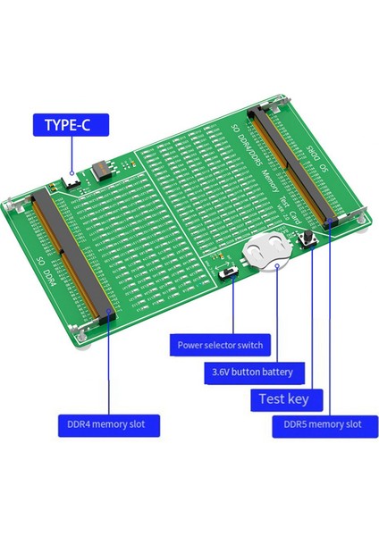 Dizüstü Bellek Test Cihazı Ddr4/ddr5 2'si 1 Arada Bellek Test Cihazı, Hafif Çok Fonksiyonlu Taşınabilir Bellek Test Kartı (Yurt Dışından)
