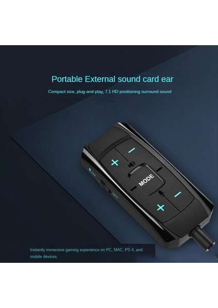 Harici USB Ses Kartı 7.1 Kanal 3D Ses Adaptörü 3.5mm Oyun Kulaklıkları Kulaklık Pc Masaüstü Dizüstü Bilgisayar Için Yedek (Yurt Dışından)