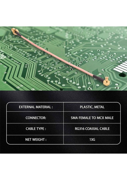 Mcx Erkek - Sma Dişi RG316 Düşük Kayıplı Pigtail Adaptör Kablosu 21CM/8.3IN (Yurt Dışından)