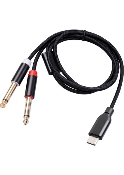 USB C - Çift 6.35MM Ses Stereo Kablo Tip C - Akıllı Telefon Multimedya Hoparlörleri Için Çift 6.35MM Ses Kablosu, 10FT/3 Metre (Yurt Dışından)