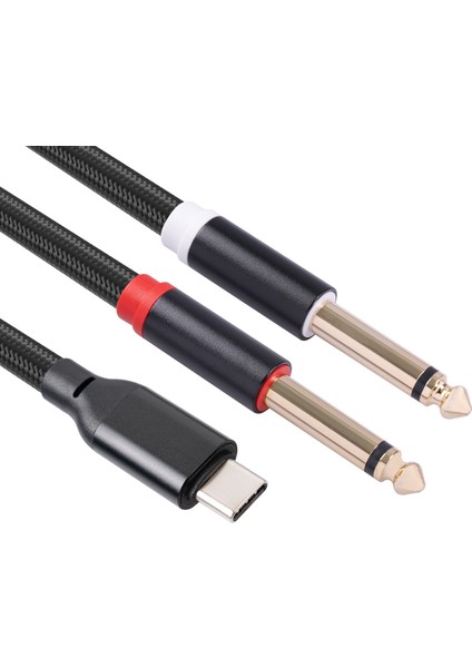 USB C - Çift 6.35MM Ses Stereo Kablo Tip C - Akıllı Telefon Multimedya Hoparlörleri Için Çift 6.35MM Ses Kablosu, 10FT/3 Metre (Yurt Dışından)