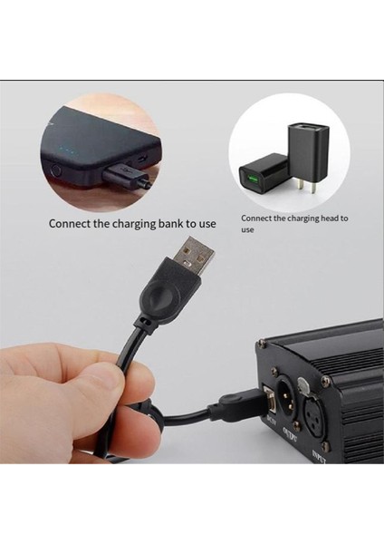 Kondenser Mikrofon Müzik Kayıt Ekipmanı Için Xlr 3 Pinli Mikrofon Kablosu ile 1 Kanallı 48V Fantom Güç Kaynağı (Yurt Dışından)