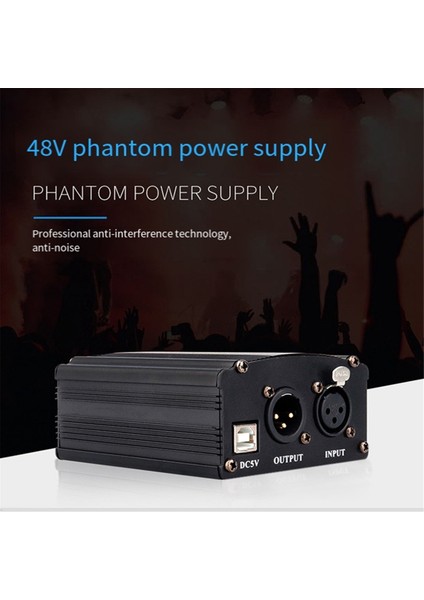 Kondenser Mikrofon Müzik Kayıt Ekipmanı Için Xlr 3 Pinli Mikrofon Kablosu ile 1 Kanallı 48V Fantom Güç Kaynağı (Yurt Dışından)