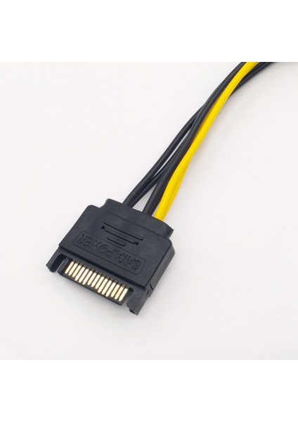 Adet 15PIN Sata Erkek 8pin(6+2) Pcı-E Güç Uzatma Kablosu 20CM Sata Kablosu 15-Pin 8 Pin 18AWG Tel Grafik Kartı Için (Yurt Dışından)