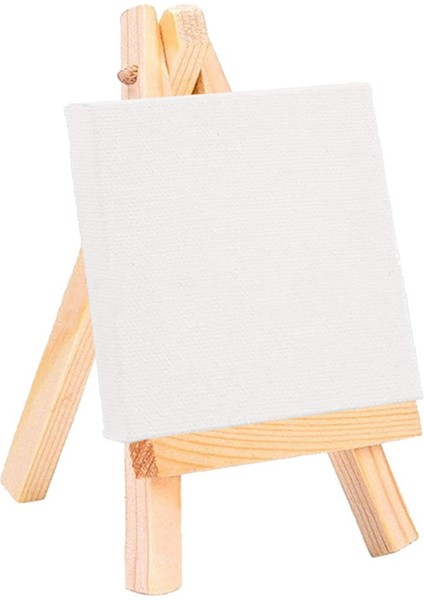 12 Adet Sanatçılar Mini Şövale + 3 Inç X3 Inç Mini Tuval Seti Boyama Çocuklar Zanaat Diy Çizim Küçük Masa Şövale Okul Için (Yurt Dışından)