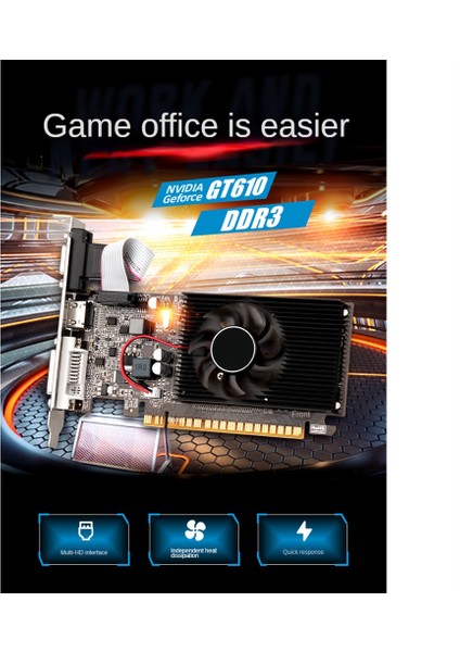 GT610 1 GB Grafik Bilgisayar Masaüstü Oyun Küçük Kasa Ddr3 Bellek VGA Ekran Kartı (Yurt Dışından)