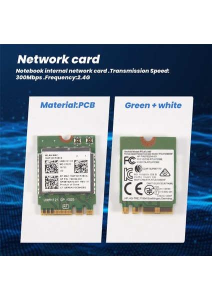 Realtek RTL8723BE 802.11N Wifi Kartı Için Kablosuz Adaptör Bluetooth 4.0 Ngff Kart Sps 843338-001 300 Mbps (Yurt Dışından)