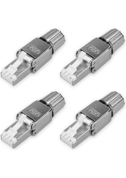 RJ45 Ağ Konektörü Paketi -4 CAT6A Rj-45 Ağ Konektörü Seti -Korumalı Cat 6A Ethernet Kablosu Gerilim Giderme Fişleri (Yurt Dışından)