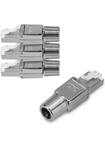 RJ45 Ağ Konektörü Paketi -4 CAT6A Rj-45 Ağ Konektörü Seti -Korumalı Cat 6A Ethernet Kablosu Gerilim Giderme Fişleri (Yurt Dışından)
