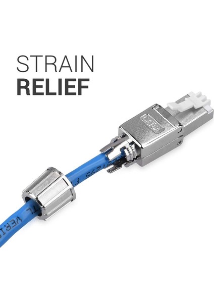 RJ45 Ağ Konektörü Paketi -4 CAT6A Rj-45 Ağ Konektörü Seti -Korumalı Cat 6A Ethernet Kablosu Gerilim Giderme Fişleri (Yurt Dışından)