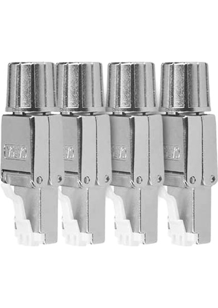 RJ45 Ağ Konektörü Paketi -4 CAT6A Rj-45 Ağ Konektörü Seti -Korumalı Cat 6A Ethernet Kablosu Gerilim Giderme Fişleri (Yurt Dışından)