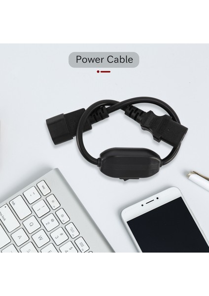 Özel Pdu Ups Güç Kablosu Kablosu, Iec 320 C14 - C13, Açma/kapama Anahtarlı 30CM Siyah (Yurt Dışından)