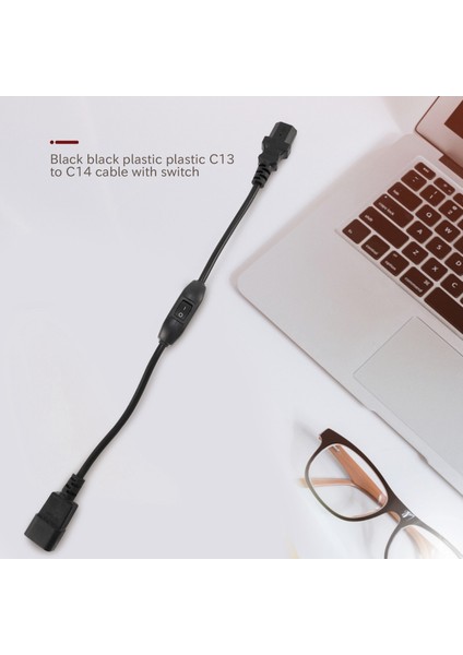 Özel Pdu Ups Güç Kablosu Kablosu, Iec 320 C14 - C13, Açma/kapama Anahtarlı 30CM Siyah (Yurt Dışından)