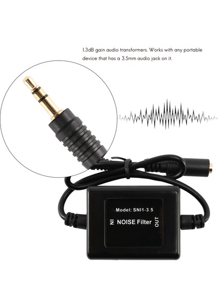Snı-1/3.5 Gürültü Filtresi Dalgalı Kütle Filtresi Izolatörü 3.5mm Siyah (Yurt Dışından)