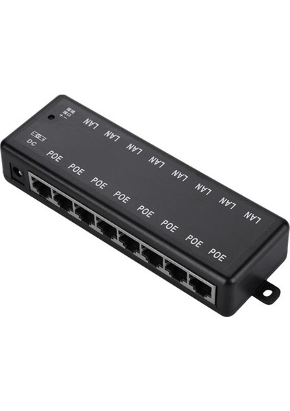 Poe Enjektörü 8 Bağlantı Noktalı Poe Güç Adaptörü Cctv Ağı Için Ethernet Güç Kaynağı Poe Kamera Ethernet Üzerinden Güç, Siyah (Yurt Dışından)