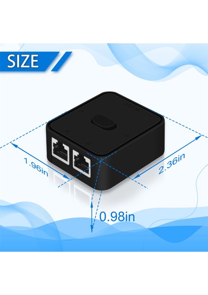 Port Gigabit Ağ Anahtarı RJ45 Anahtarı Ağ Ayırıcı Kablo Genişletici Seçici Güç Ücretsiz 2 Yollu Adaptör Konnektörü (Yurt Dışından)