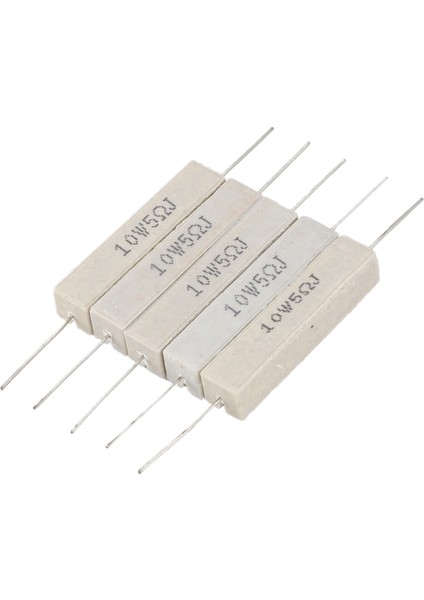 5 Adet Wirewound Seramik Çimento Direnci 5 Ohm 10W Watt %5 (Yurt Dışından)