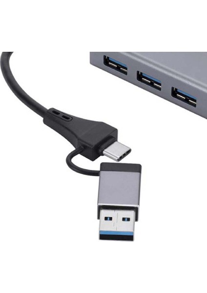 Alüminyum Gigabit Ağ Kartı 1000 Mbps 3 Bağlantı Noktalı 3.0 Hub 2'si 1 Arada Kablo Usb-C - RJ45 Sürücüsüz Ağ Kartı (Yurt Dışından)