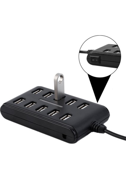 Dizüstü Pcb Arayüz Cihazı Için 10 Port Yüksek Hızlı Uzatma Kablosu USB 2.0 Hub Adaptörü (Yurt Dışından)