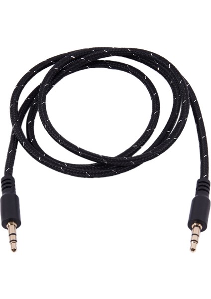 1m 3.5mm Stereo Erkek - Erkek Jack Aux Kablosu Telefon Araba Için Ses Yardımcı Kurşun, Siyah (Yurt Dışından)