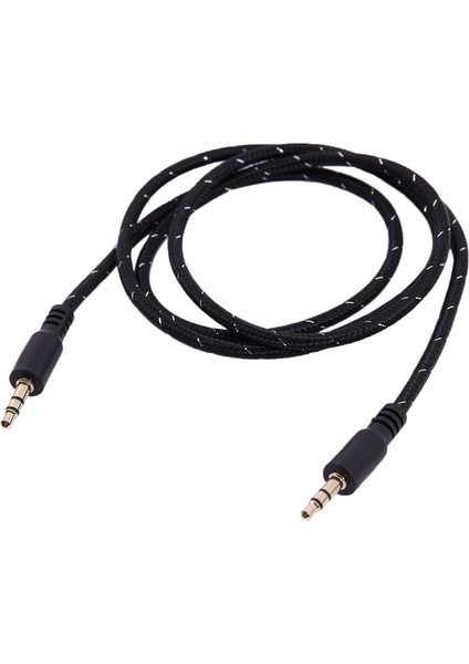 1m 3.5mm Stereo Erkek - Erkek Jack Aux Kablosu Telefon Araba Için Ses Yardımcı Kurşun, Siyah (Yurt Dışından)