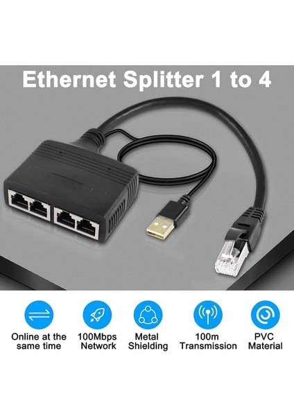 Ağ 1 Bölme 4 Yüz Megabit Ağ Paylaşımı RJ45 1 Sürükleme 4 Ağ Bağlantı Noktası Genişletme Ağ Bölücü (Yurt Dışından) fiyatları