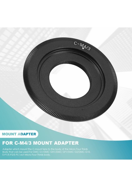 C - Montajlı Lens - Micro Four Thirds (Olympus,panasonic Için) Kamera Gövde Desteği Lens Montaj Adaptörü C - M4 / 3 (Yurt Dışından)