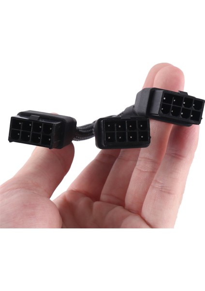 3X8PIN Pcı-E - 16PIN(12+4) Pcı-E 5.0 12VHPWR Konektörü 90 Derece Dirsek Kablosu Gpu RTX4090 RTX4080 Serisi P8X3 To 16PIN-A (Yurt Dışından)