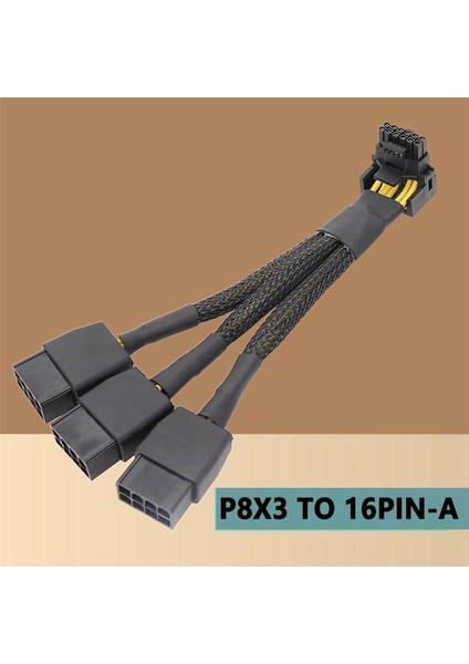 3X8PIN Pcı-E - 16PIN(12+4) Pcı-E 5.0 12VHPWR Konektörü 90 Derece Dirsek Kablosu Gpu RTX4090 RTX4080 Serisi P8X3 To 16PIN-A (Yurt Dışından)