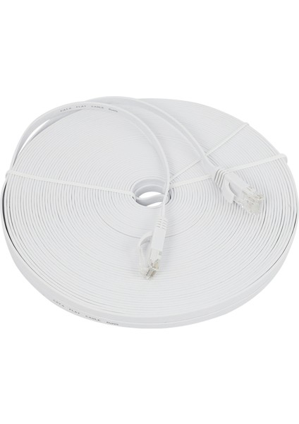 Cat 6 Ethernet Kablosu 100 Ft (30 Metre) Düz Ince Uzun Internet Ağı Lan Bağlantı Kabloları, Cat6 Yüksek Hızlı Bilgisayar Kablosu (Yurt Dışından)