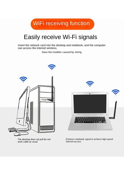 1300 Mbps Dual Band Gigabit Kablosuz Ağ Kartı 5.8g Kablosuz Wifi Alıcı USB Wifi Adaptörü Kablosuz Ağ Kartı (Yurt Dışından)