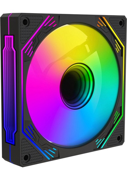 Oyun Kabini Rgb Kasa Fanı 120MM 3D Sonsuz Ayna Sessiz Fan Ileri Üfleme Argb+Pwm 2'si 1 Arada (Yurt Dışından)