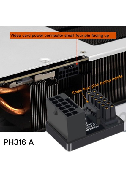 Grafik Kartı Gpu Güç Kaynağı Adaptörü 180 Derece U Dönüş Konektörü 12 + 4 P 16 P Ila 16 P Masaüstü Kasa Kartı Tel-C (Yurt Dışından)