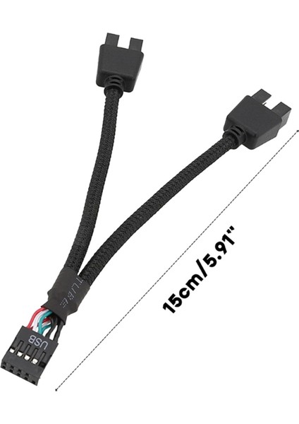 Adet Bilgisayar Anakartı USB Uzatma Kablosu 9 Pin 1 Dişi 2 Erkek Y Splitter Ses Hd Uzatma Kablosu Pc Dıy Için (Yurt Dışından)