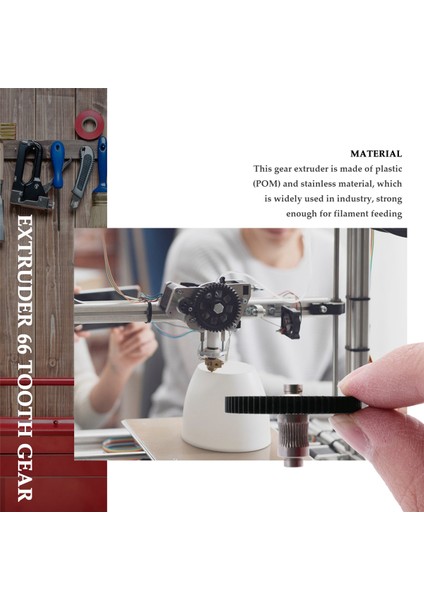 Aero Ekstruder Besleme Dişlisi Için 66 Dişli Paslanmaz Çelik ve Plastik ile Topçu Sidewinder X1 Ekstruder Dişlisi Için (Yurt Dışından)