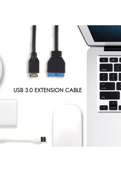USB 3.1 Ön Panel Başlığı - USB 3.0 20PIN Başlık Uzatma Kablosu Asus Anakart Için 20 cm (Yurt Dışından)