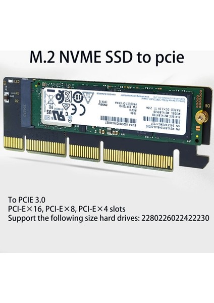 M.2 Nvme Ssd'den Pcı-E 3.0X16/X8/X4 Masaüstü SSD Adaptör Kartı Desteği 2230 2242 2260 2280 Boyutu Sabit Disk Genişletme Kartı (Yurt Dışından)
