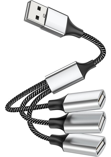 Usb'den USB 2.0'a Üçlü USB Bağlantı Noktası Hub Otg Adaptör Kablosu Hab Veri Şarj Dönüştürücü USB Uzatma Ayırıcı, USB A'dan 3'e USB (Yurt Dışından)