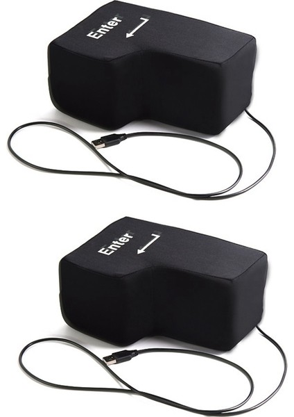 Adet Büyük USB Enter Anahtar Anti Stres Düğmesi Dekompresyon Bilgisayar Programcı Için Herhangi Bir Havalandırma Yastık Masaüstü Yastık, Siyah (Yurt Dışından)