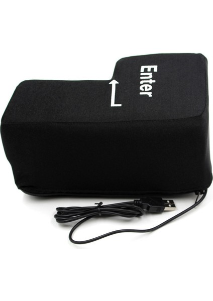 Adet Büyük USB Enter Anahtar Anti Stres Düğmesi Dekompresyon Bilgisayar Programcı Için Herhangi Bir Havalandırma Yastık Masaüstü Yastık, Siyah (Yurt Dışından)