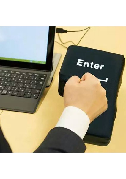 Adet Büyük USB Enter Anahtar Anti Stres Düğmesi Dekompresyon Bilgisayar Programcı Için Herhangi Bir Havalandırma Yastık Masaüstü Yastık, Siyah (Yurt Dışından)