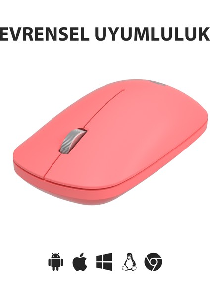 WS214 Kablosuz 1200DPI 3 Tuşlu Optik Mouse Pembe