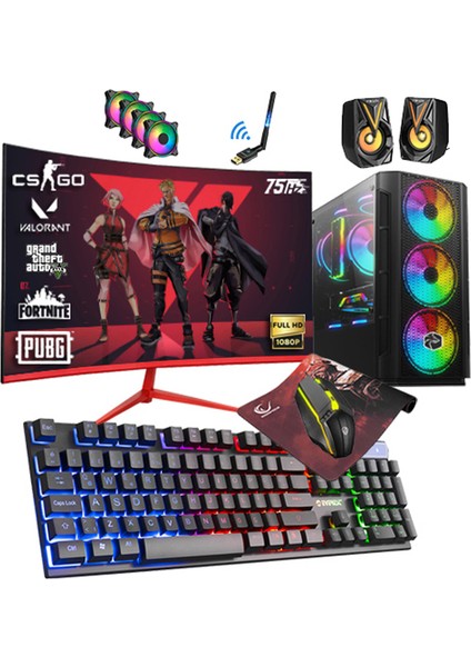 BSX19 Ryzen 5 3600 16GB 512GB Ssd+3tb HDD GTX1050TI 23.8" Oyuncu Masaüstü Bilgisayar