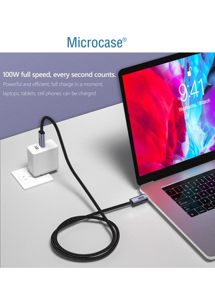 Type C To Type C 4K Uyumlu 60Hz Data ve Hızlı Şarj Kablosu 100W 50 CM-AL4133