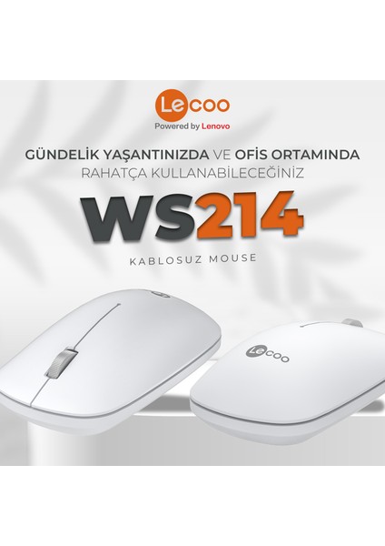 WS214 1200 Dpı 4 Tuşlu Kablosuz Mouse Beyaz