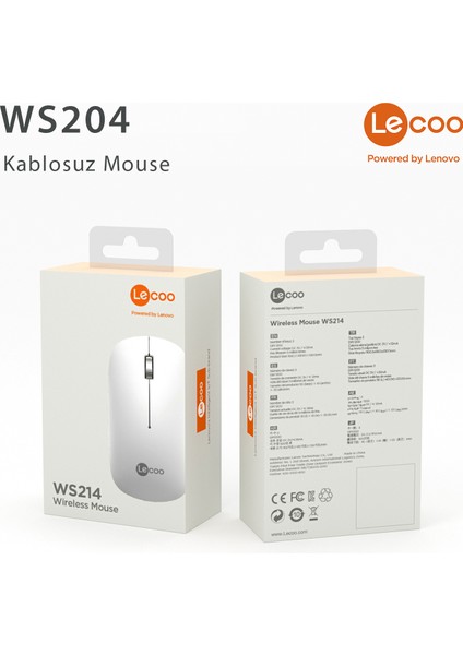 WS214 1200 Dpı 4 Tuşlu Kablosuz Mouse Beyaz