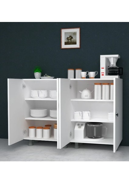 Destan Çok Amaçlı Mutfak Banyo Ayakkabılık Dolabı 137 cm