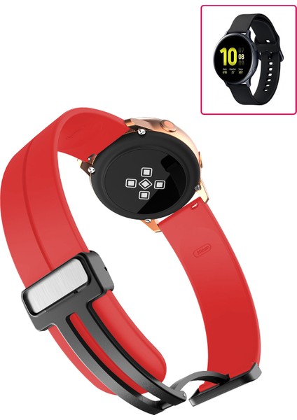 Samsung Galaxy Watch Active 2 40MM/44MM Akıllı Saat Uyumlu Kordon Magnetic Klipsli Premium Kayış