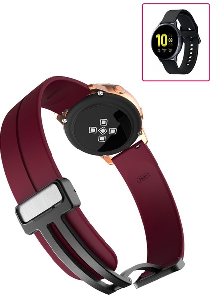 Samsung Galaxy Watch Active 2 40MM/44MM Akıllı Saat Uyumlu Kordon Magnetic Klipsli Premium Kayış